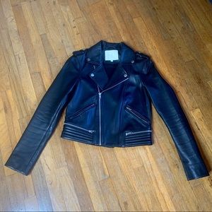 Maje Basalt Leather Jacket, Size 36